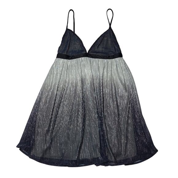 Show Me Your Mumu Eva Mini Dress Black Gray Blue Metallic Icicle Holiday Medium - Picture 3 of 10